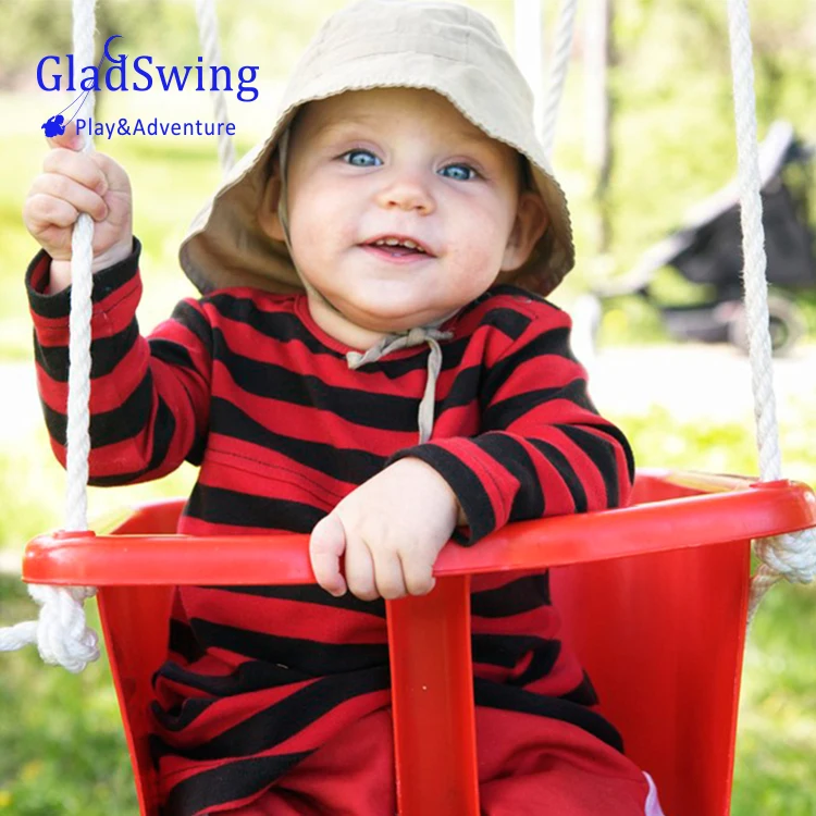 Gladswing High Back Full Bucket Toddler Swing Seat with Adjustable Rope and Carabiners, Cute Elephant Design