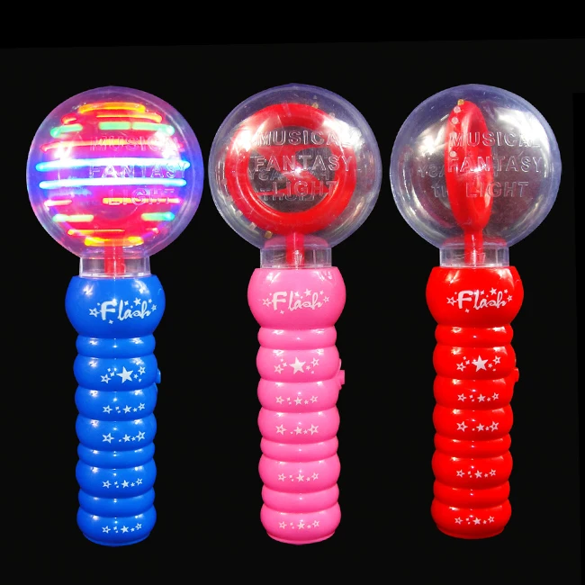 Promotional Kids Gift Colorful Led Light Up Spinning Light Wand Toy
