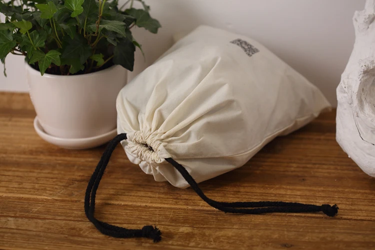 Customize Your Own  White Organic Cotton Small Cheap Drawstring Bag