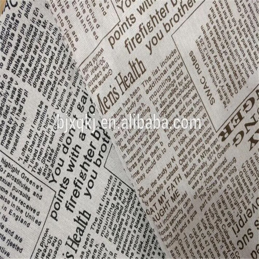 Льняная ткань с геометрическим рисунком и надписью на английском языке для стола