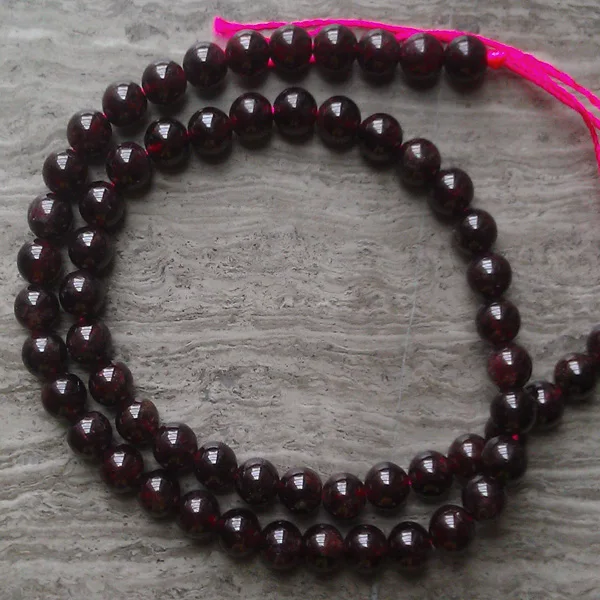 High Polished 8mm Natural Round Chinese Garnet Cheap Gem Stone Beads For Bead Bracelets