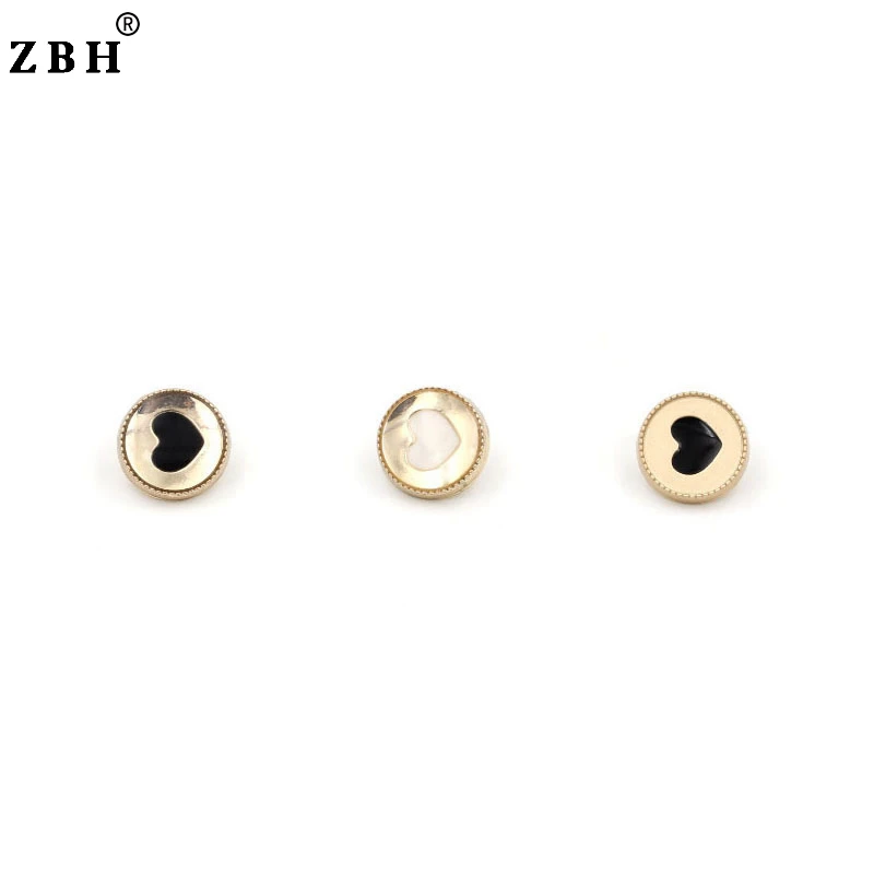 11mm Fashion Metal Buttons For Shirts/Heart Design Gold Metal Buttons