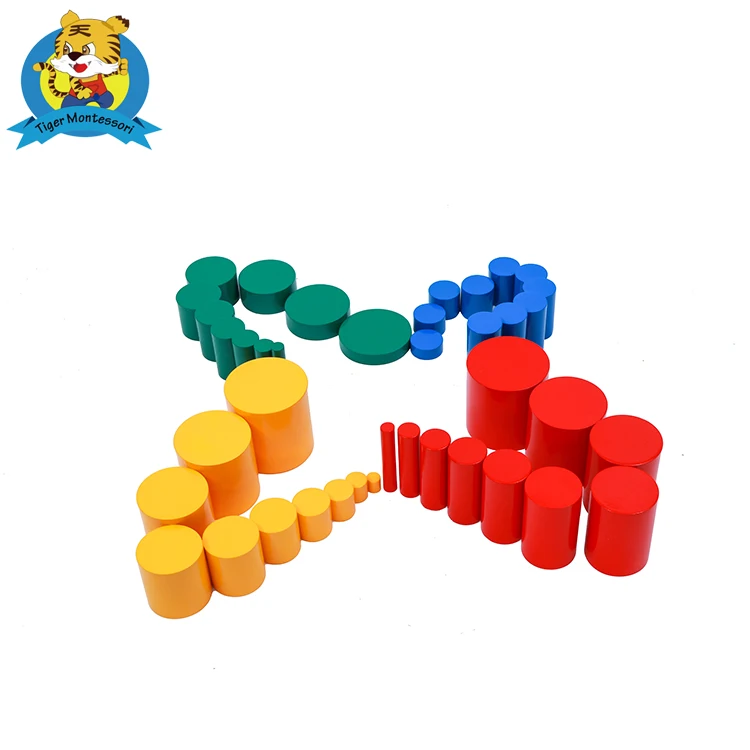 Wooden educational toy Montessori Materials AMI standard Knobless Cylinders (Set of 4)