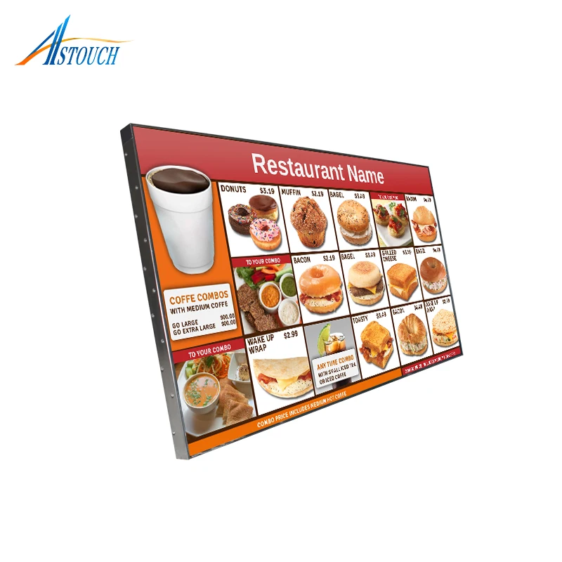 50inch Android LED backlight Digital Menu Board for Fast food store