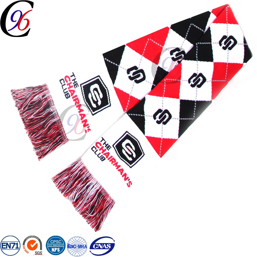 Chengxing футбол вентилятор спандекс польша ткани трикотажные женщин вышитые шарф