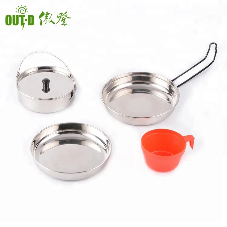 
Stainless steel camping cookware mess kit 
