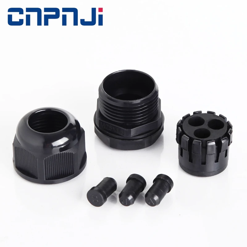 6 Holes EPDM Rubber Seals Washer Anti Weakacid Multiple Wiring Insert Polyamide Cable Glands IP68 Nylon Cable Gland M25