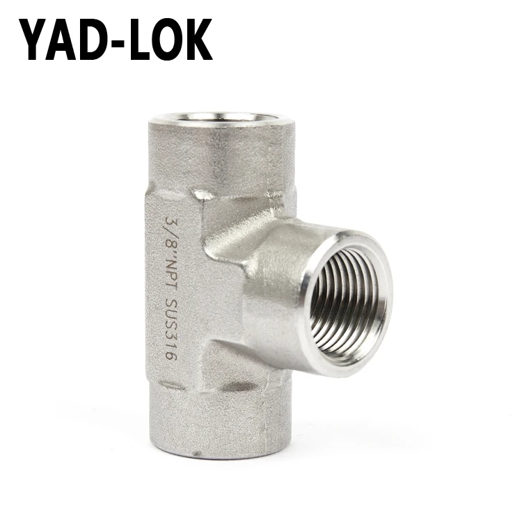 YAD-LOK Hot Selling 2018 Pipe Fittings 3-Way Equal Stainless Steel Tee