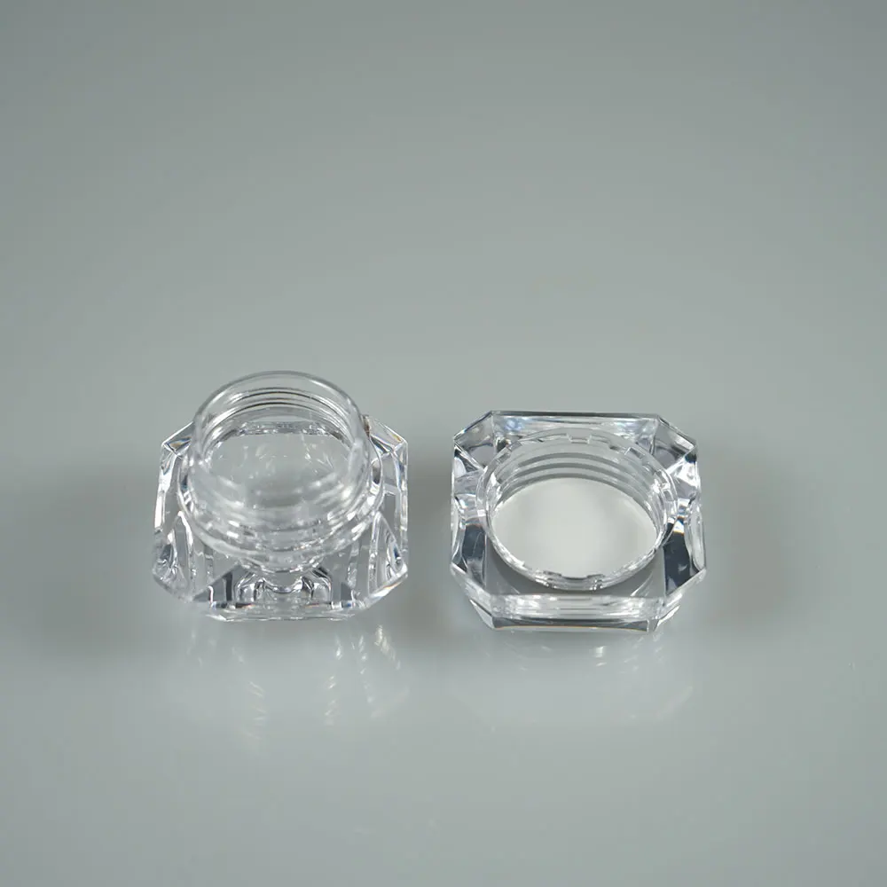 
Transparent diamond 3g plastic mini cosmetic packaging / blush jar / nail gel container 