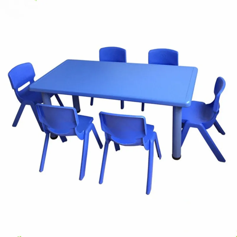 Best Seller children kindergarten rectangle table plastic kindergarten table and chairs