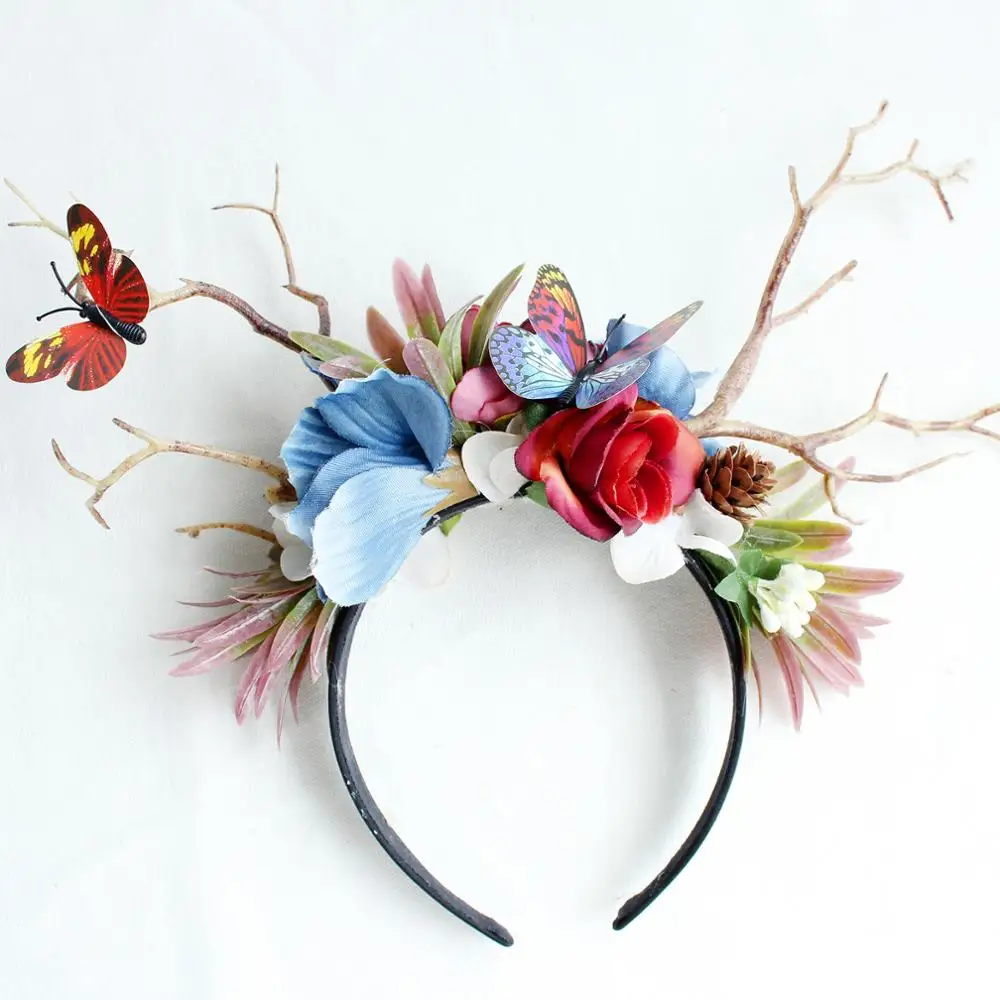 739G Cosplay Party Costume xmas Hair bands Elk Animal Antler Deer Horns reindeer Headbands