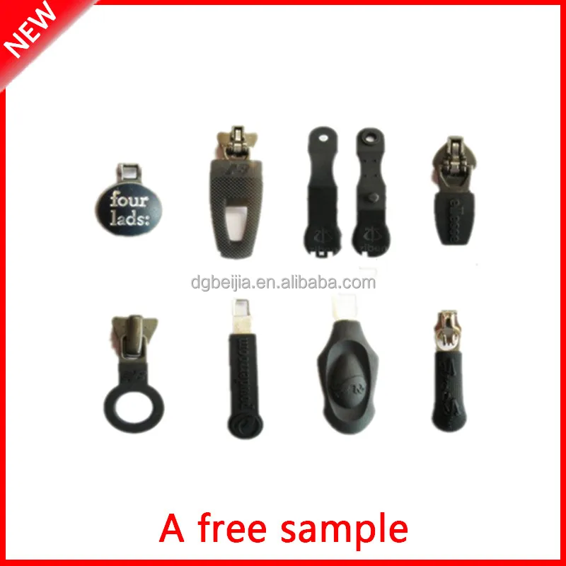 Custom rubber zipper puller, silicone soft pvc zipper pull for clothing