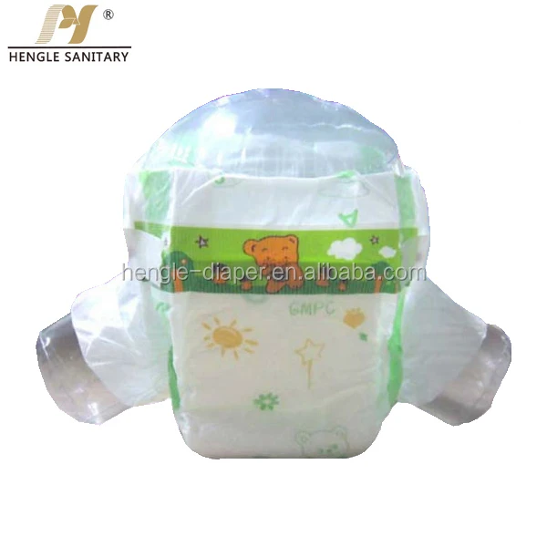 Newborn Grade A Disposable Baby Diaper Couche Bebe En Gros With Elastic Waistband