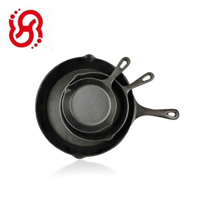 
Pre-seasoned cast iron cookware long /short handle frying pans & skillets 