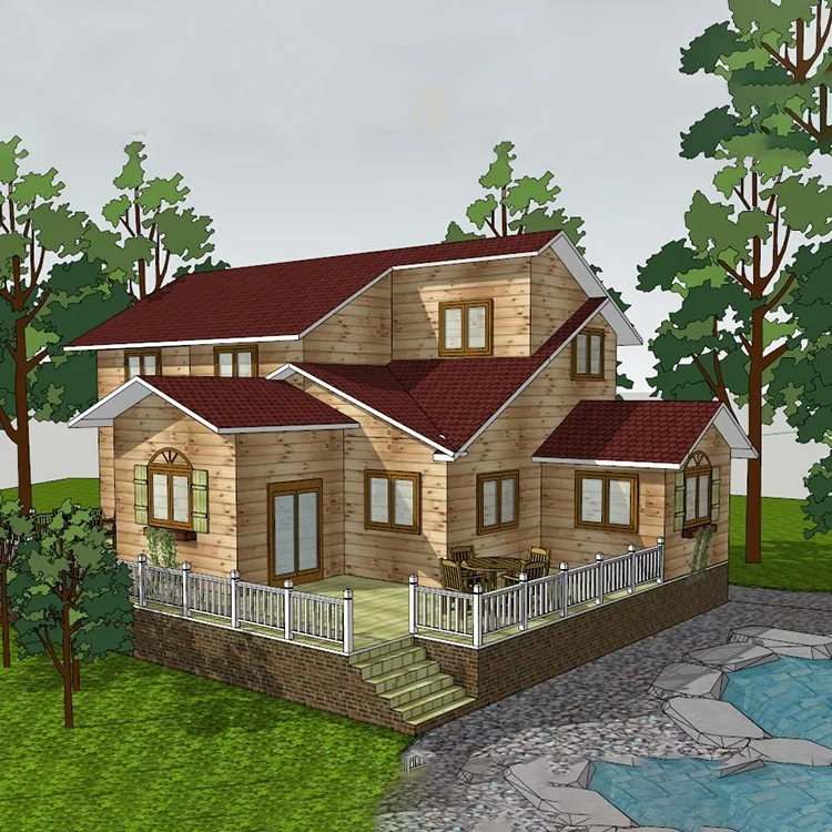 Custom sale easy assembly outdoor cubby two-storey holiday wooden house