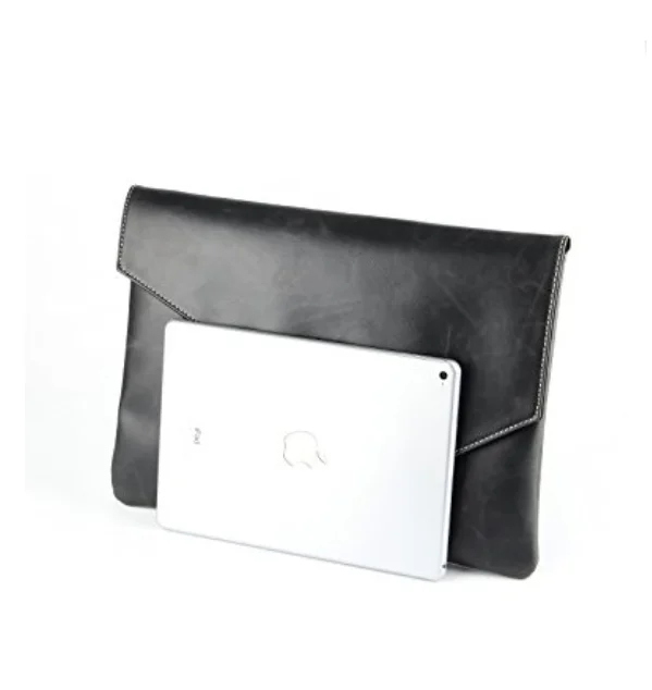 Men PU Leather Large Envelope Bag Clutch Document Bag A4 Book Bag