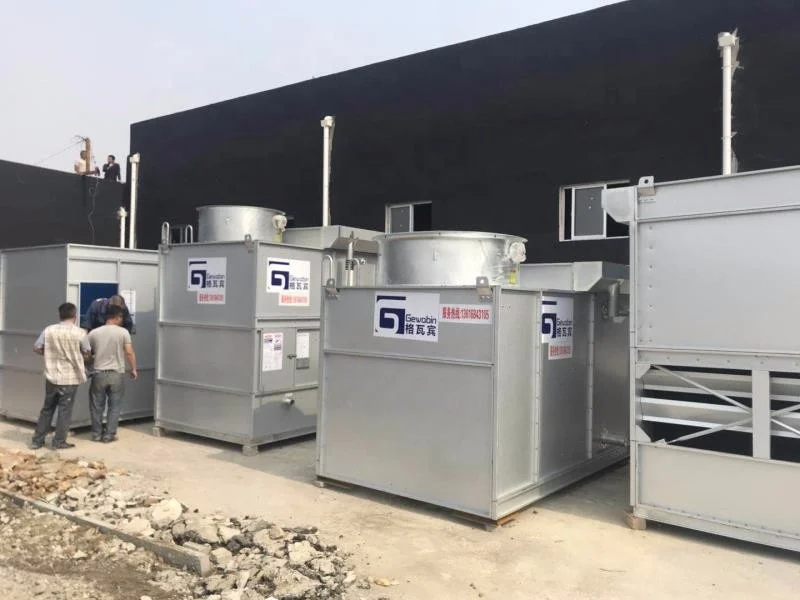 
aluminium tube evaporative condenser for fish cold storage 