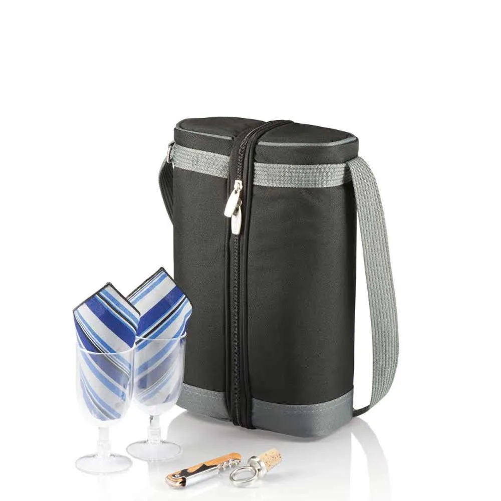 Wine Bottle Can Carrier Tote Beer Bottle Holder Including 2 Wine Glasses for Two People