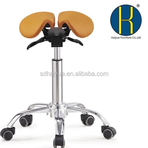 HY4008 Twin saddle chair stool seat rocks and tilts in every direction for healthy freedom of movement