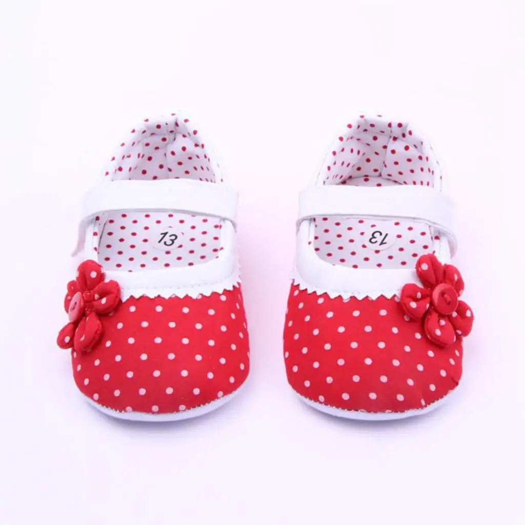 2016 Newborn Baby Girl Shoes Spring Summer Dots Flower Pink Cotton Shoes Infant Toddler First Walker