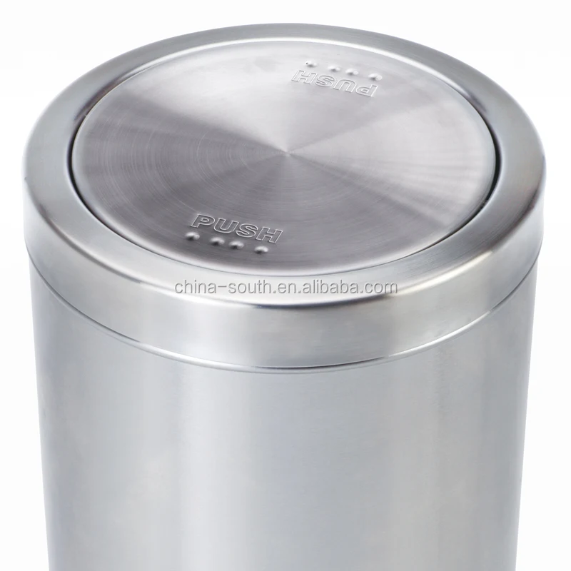 GPX-110T Swing top round 50L stainless steel kitchen paper waste garbage bin