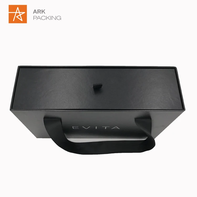 Factory Customized Custom Design Luxury Black Slide Out Drawer Box Clothes Gift Packaging Box