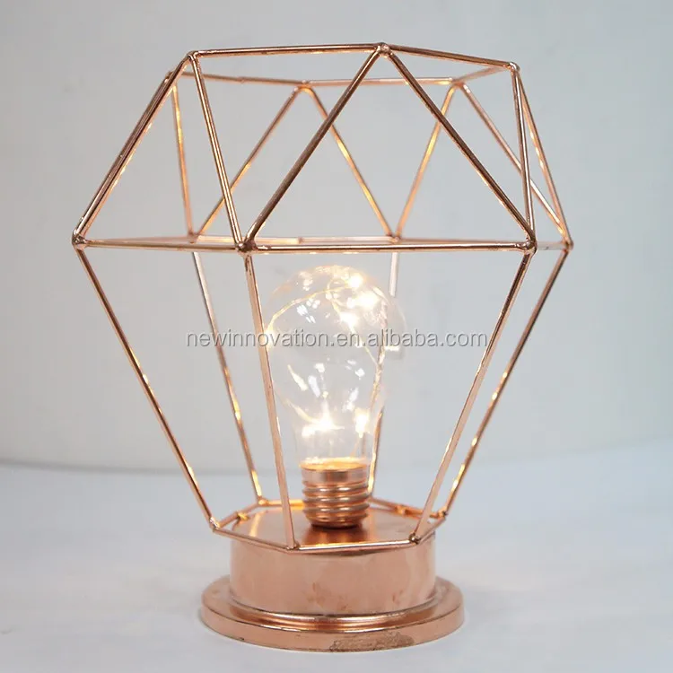 hot sale products table lamp for home decoration warm white copper wire light diamond lamp