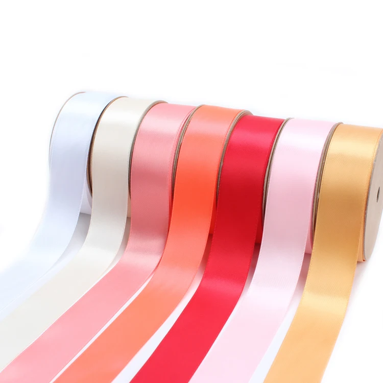 
High Quality 25mm 1 inch Solid Color Double Faced 100% Polyester Satin Ribbon 