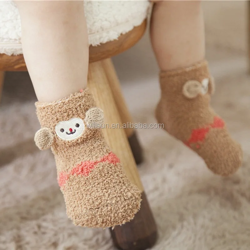 christmas wholesale 3D Cute cozy cartoon Animal socks girls boys fuzzy fluffy slipper indoor floor toddler warm tube baby