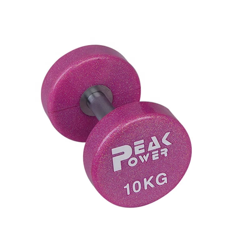 PeakPower High Quality  Hot Sale Colorful Shining Custom Logo PU Glittering Urethane Dumbbell