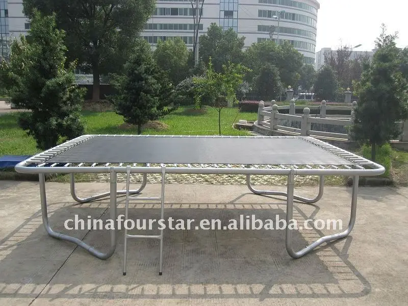 big outdoor square trampolines with safety net