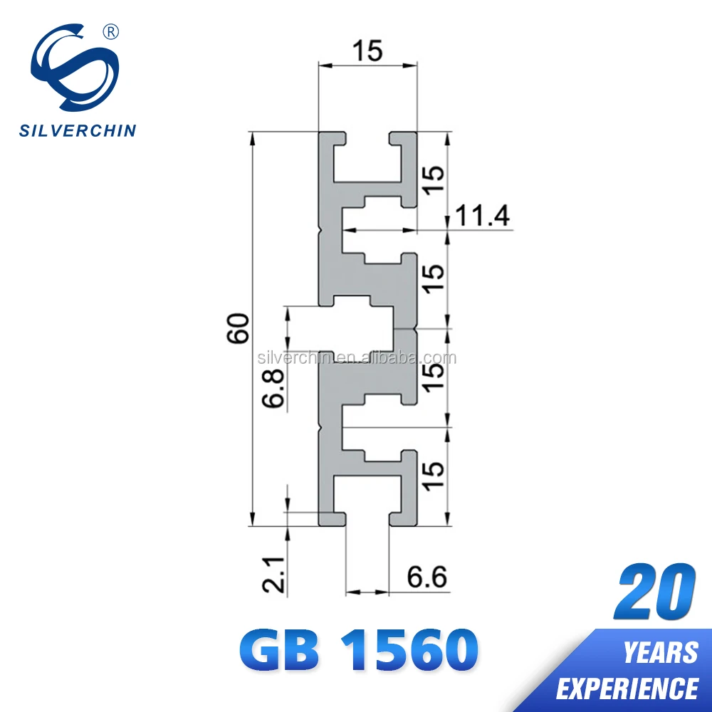 Hot Sale GB Standard U Shaped 1590G 1590 15X90 1560G 1560 15X60 15Series Aluminium Extrusion Profile