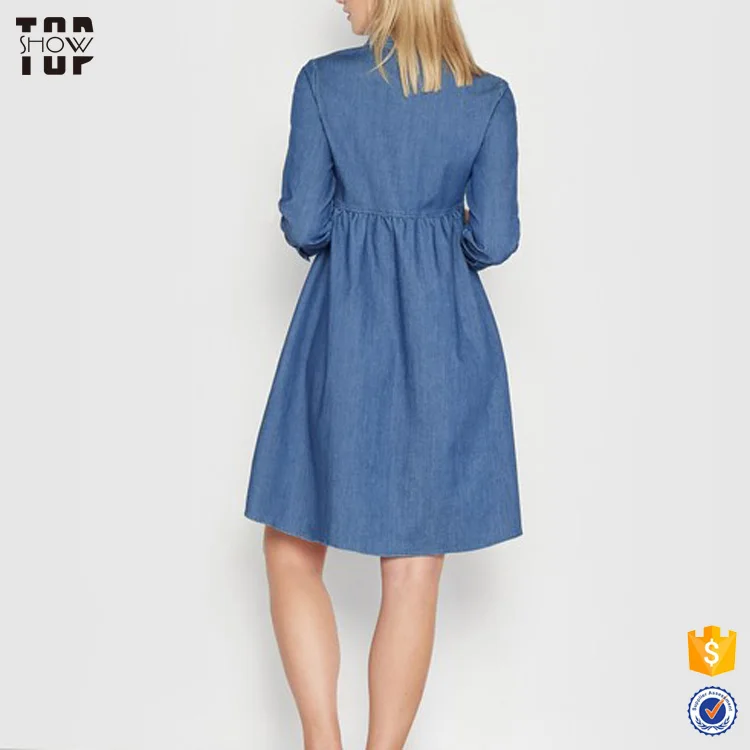 Wholesale comfortable women lightweight denim maternity dress