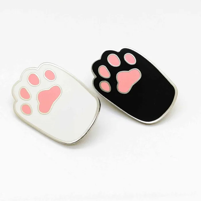 
Custom simple black/white/pink color hard enamel pins badges no minimum 