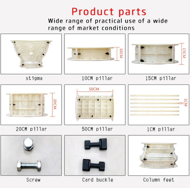 Decorative Plastic Concrete round pillar column mold