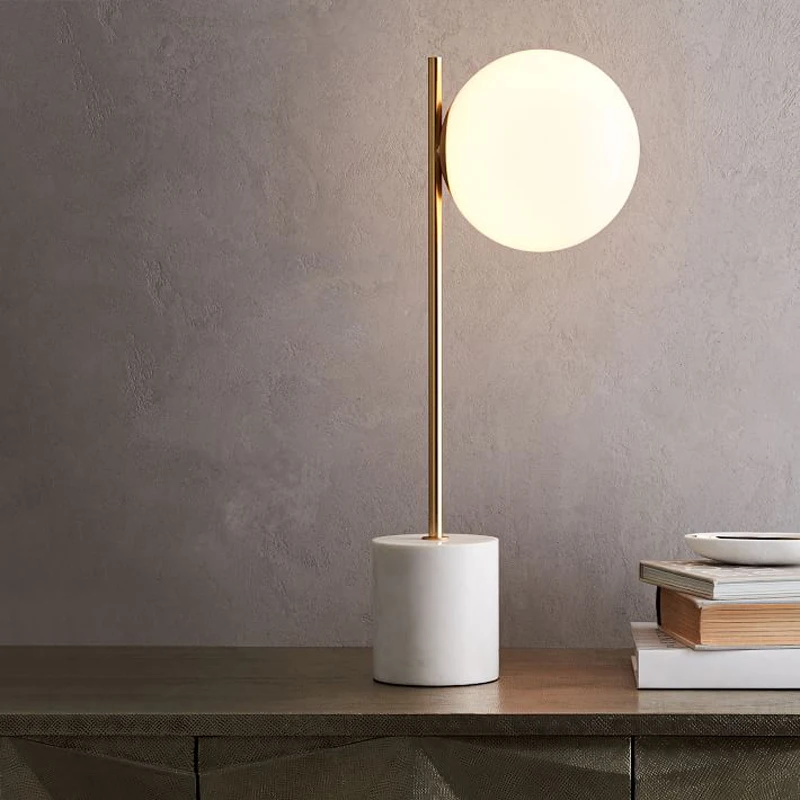 marble base table lamp stone pad holder lamp modern Home Art decor lights E27 LED household lighting