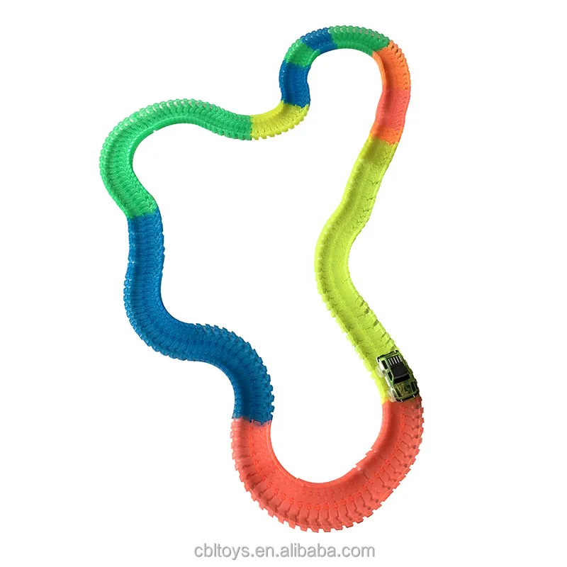 220track pcs diy flex glow track electric led light up racing slot car bricks vehicle toy for kids CBL7108