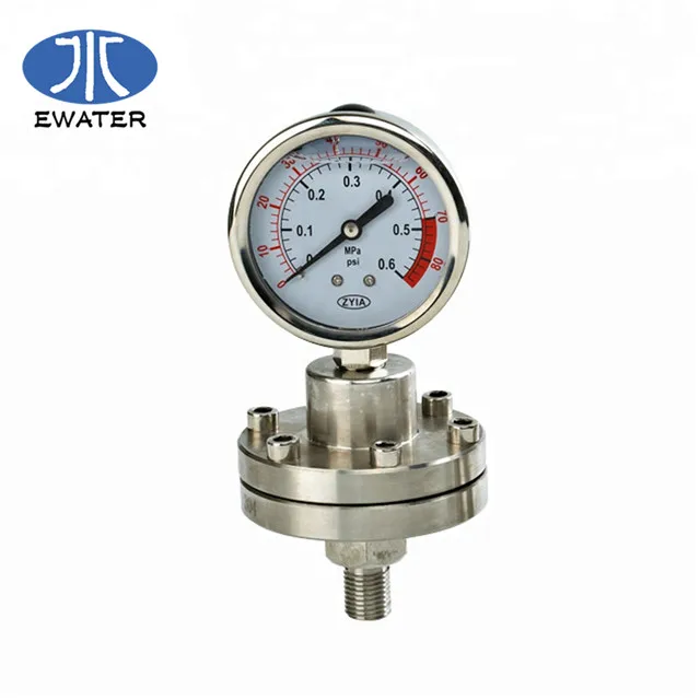 High Quality glycerine filled pressure gauge for water treatment plant system