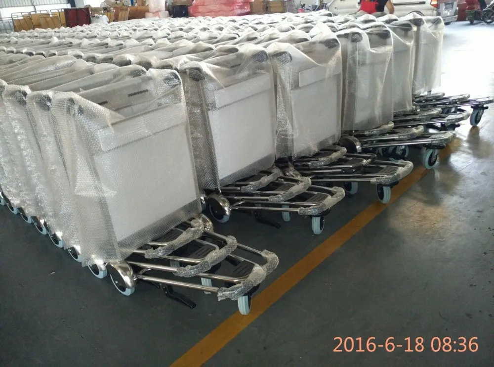 Unfoldable Airport Luggage trolley cart with brake