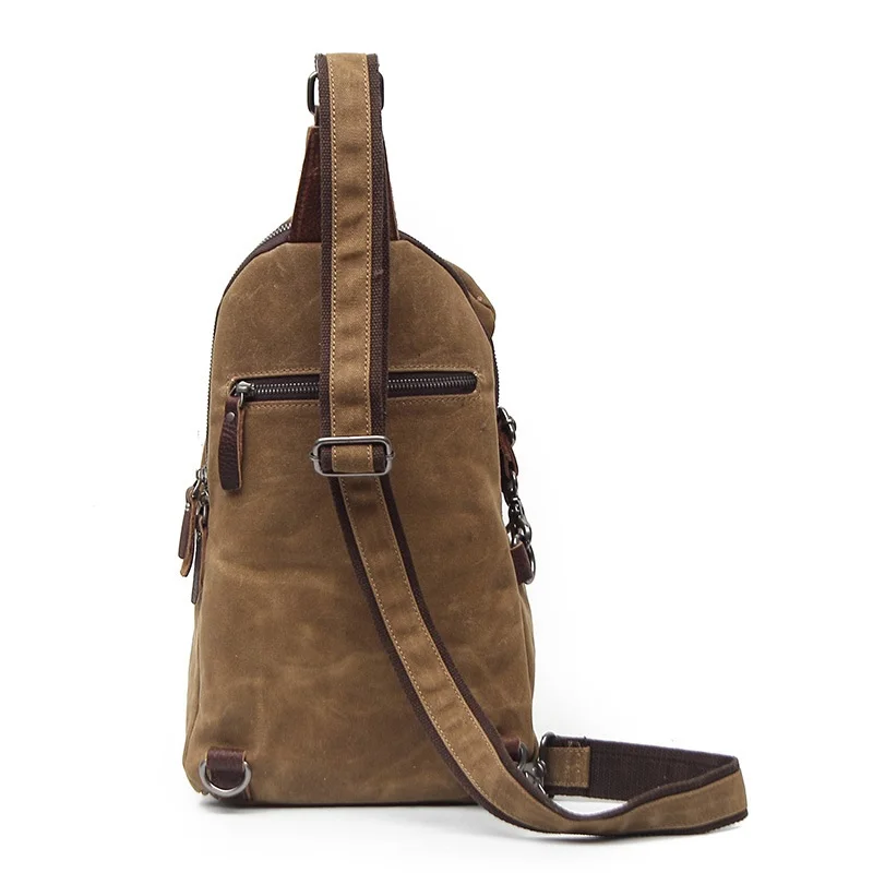 High Quality Retro Chest Cross Bags For Men Single Shoulder Casual Unisex Heavy Bee Waxed Canvas Chest Bag