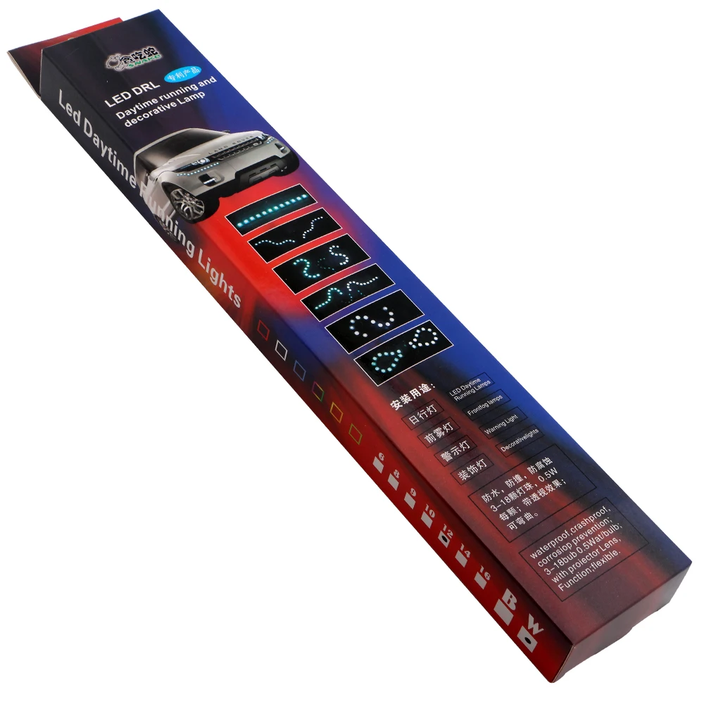 2pcs/set Daytiem Running Light Switchback LED Strip Light tube Kit DRL Turn signal White/Amber White Base