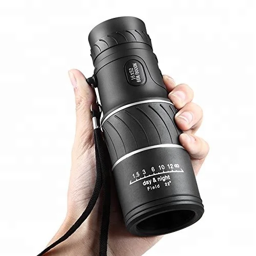 Phone Telescope 16x52 Zoom Hiking Dual Focus Monocular Telescope with Phone Holder Pouch
