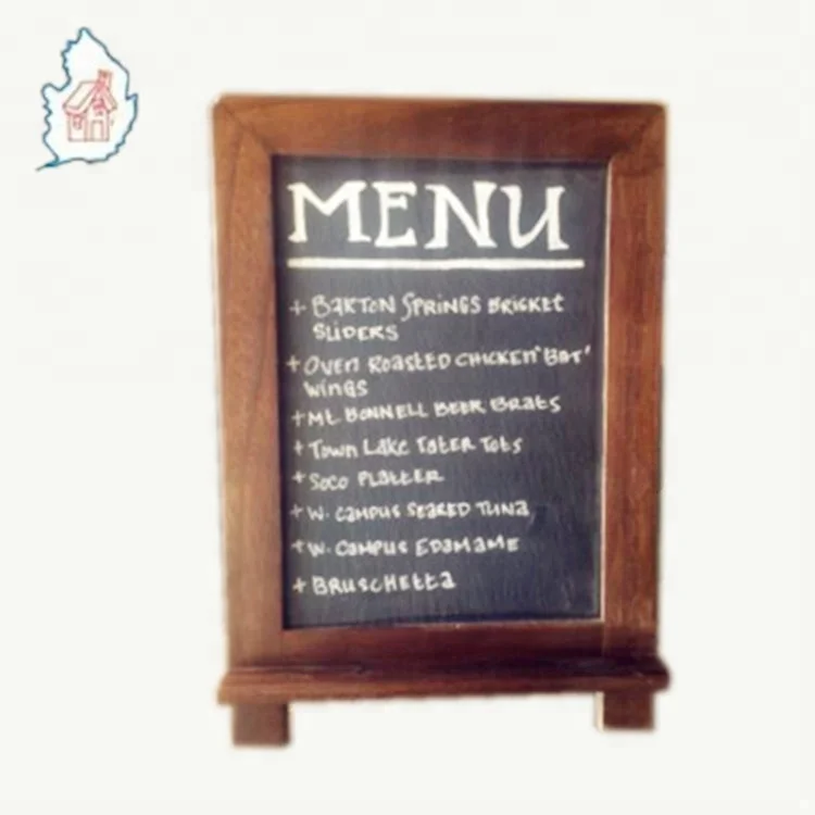 Tabletops Rustic Wooden Framed Standing Chalkboard Sign with Non-Porous Magnetic Chalk Board Surface