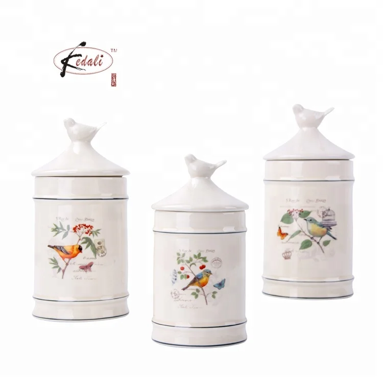 Wholesale tea sugar salt canister kitchen storage jar ceramic food storage container