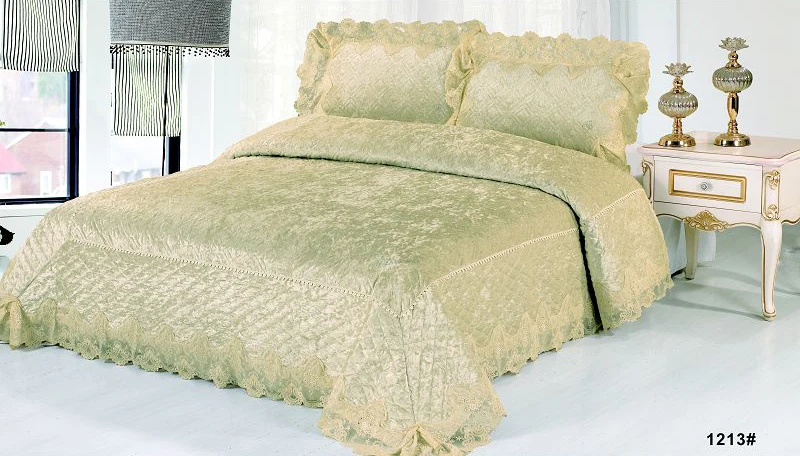 Luxurious Superior Home Beddings Pleuche Bed Spread Bed Linens 3pcs