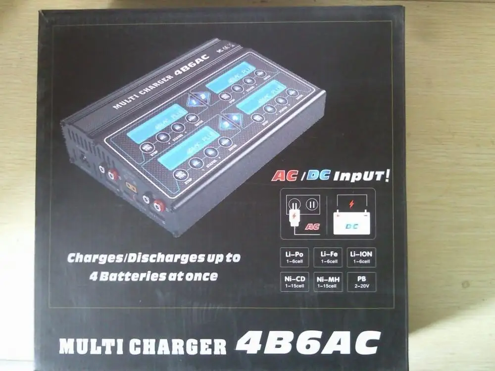 4B6AC 4x80 Вт RC Lipo Баланс Зарядное устройство/разрядник