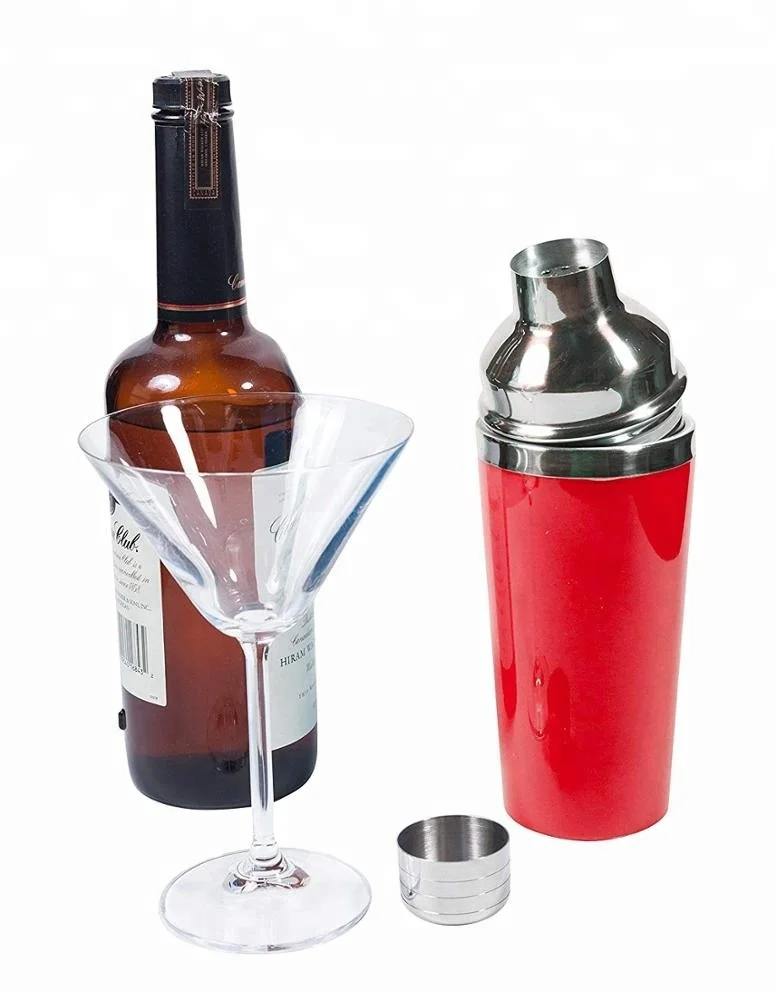 
450ML Double Wall AS Plastic Shell Cocktail Shaker In customized Logo 