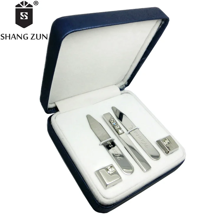 
Silver collar stays suit tie clips pin sets cuff link jewelry men gift silver cufflink 