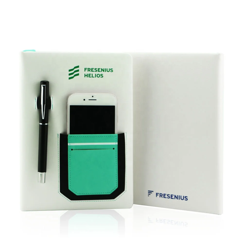 A4 A5 A6 pu leather custom diary phone pocket notebook printing cardboard cover 5 year journal recycled  planner pens