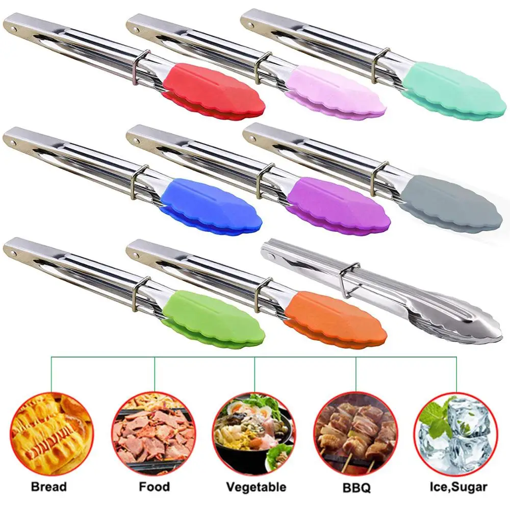 
Barbeque Grilling Tools 7 Inch Mini Stainless Steel Tongs With Silicone Tips Barbeque Grilling Tools 7 Inch Mini Stainless Steel Tongs With Silicone Tips&nbsp;